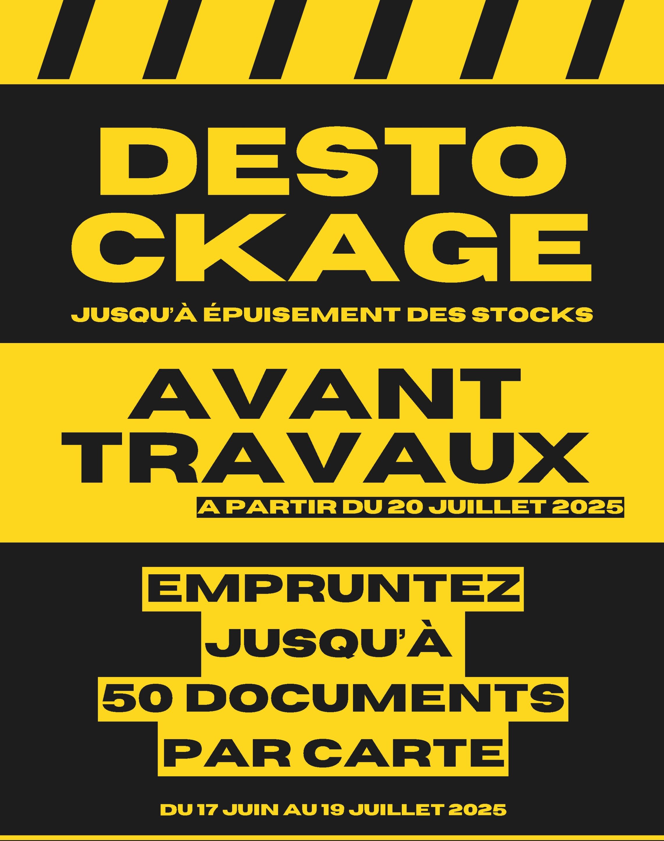 2025_Destockage_prêts augmentés affiche